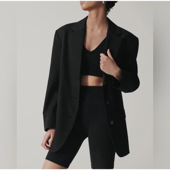 Everlane The ’80s Blazer Jacket Long Sleeve Black Women's Size 2 Oversized - Picture 6 of 11